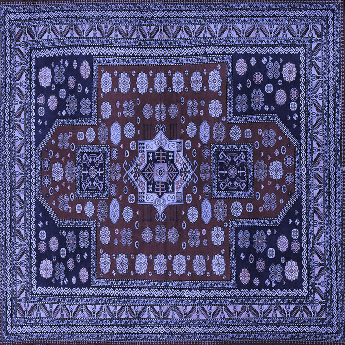 Square Persian Blue Traditional Rug, tr1595blu