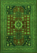 Serging Thickness of Machine Washable Persian Green Traditional Area Rugs, wshtr1595grn