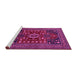 Sideview of Machine Washable Persian Pink Traditional Rug, wshtr1595pnk