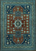 Machine Washable Persian Light Blue Traditional Rug, wshtr1595lblu