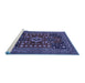 Sideview of Machine Washable Persian Blue Traditional Rug, wshtr1595blu