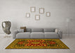 Machine Washable Persian Yellow Traditional Rug in a Living Room, wshtr1595yw