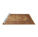 Sideview of Machine Washable Traditional Mahogany Brown Rug, wshtr1596