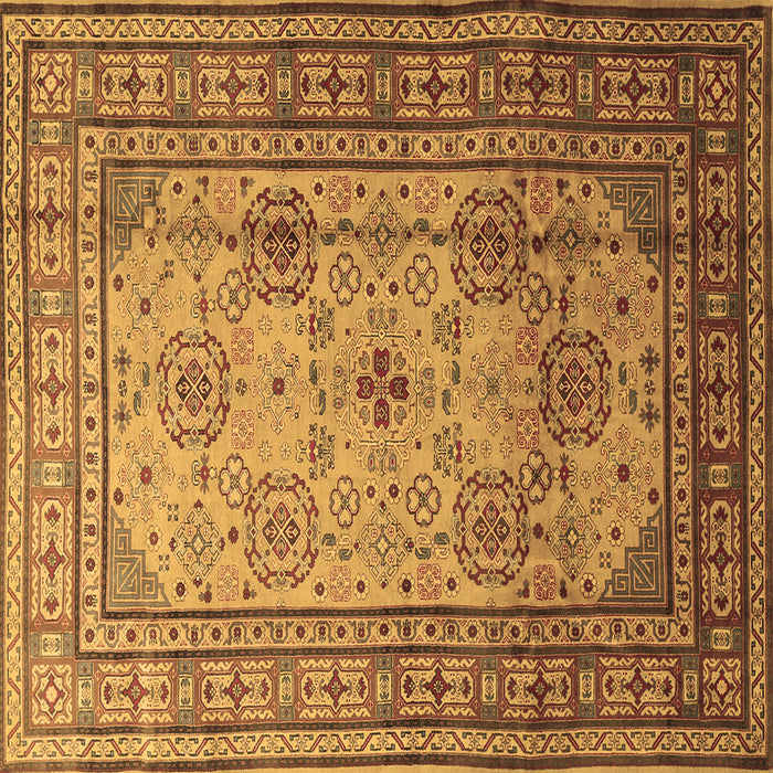 Square Machine Washable Persian Brown Traditional Rug, wshtr1596brn
