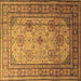 Square Machine Washable Persian Brown Traditional Rug, wshtr1596brn