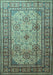 Machine Washable Persian Light Blue Traditional Rug, wshtr1596lblu