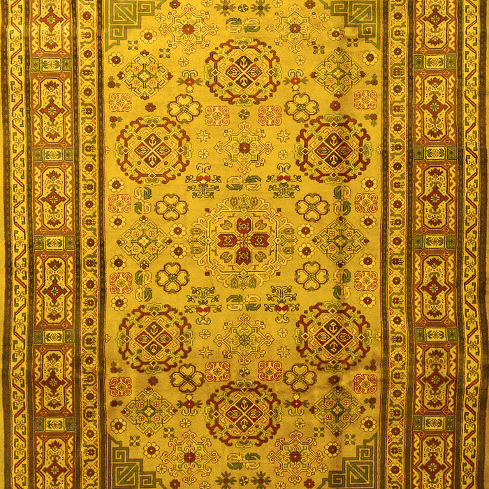 Machine Washable Persian Yellow Traditional Rug, wshtr1596yw