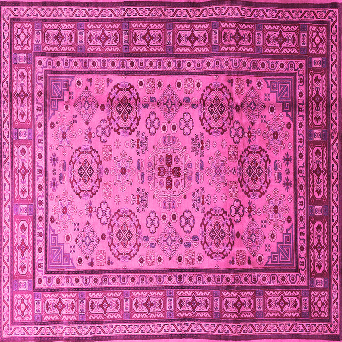 Square Machine Washable Persian Pink Traditional Rug, wshtr1596pnk