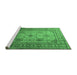 Sideview of Machine Washable Persian Emerald Green Traditional Area Rugs, wshtr1596emgrn