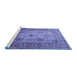 Sideview of Machine Washable Persian Blue Traditional Rug, wshtr1596blu