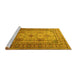 Sideview of Machine Washable Persian Yellow Traditional Rug, wshtr1596yw