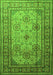 Serging Thickness of Machine Washable Persian Green Traditional Area Rugs, wshtr1596grn