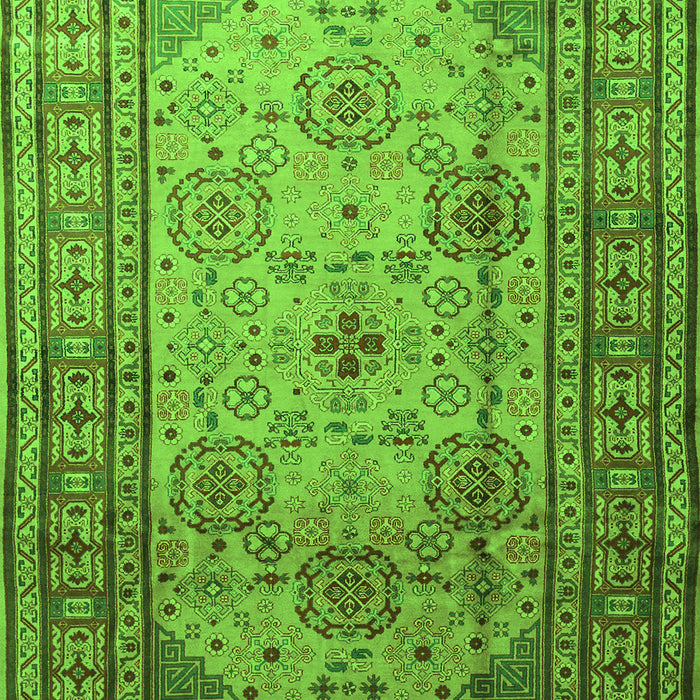 Serging Thickness of Machine Washable Persian Green Traditional Area Rugs, wshtr1596grn