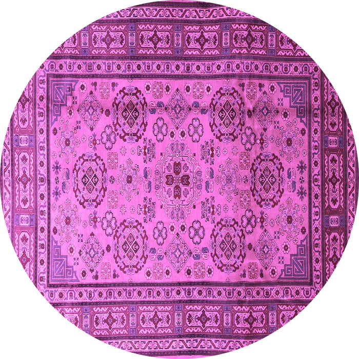 Round Persian Purple Traditional Rug, tr1596pur
