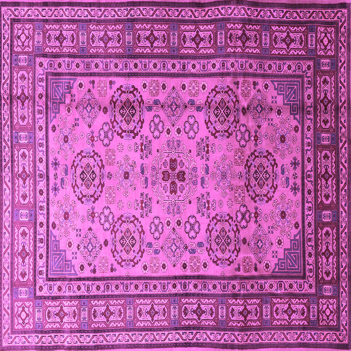 Square Machine Washable Persian Purple Traditional Area Rugs, wshtr1596pur