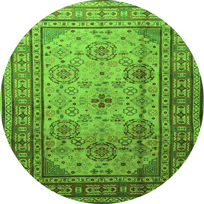 Square Persian Green Traditional Rug, tr1596grn