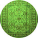 Square Persian Green Traditional Rug, tr1596grn