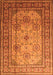 Serging Thickness of Machine Washable Persian Orange Traditional Area Rugs, wshtr1596org