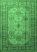 Machine Washable Persian Emerald Green Traditional Area Rugs, wshtr1596emgrn