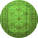 Machine Washable Persian Green Traditional Area Rugs, wshtr1596grn