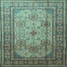 Square Machine Washable Persian Light Blue Traditional Rug, wshtr1596lblu