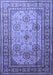 Machine Washable Persian Blue Traditional Rug, wshtr1596blu