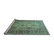 Sideview of Machine Washable Persian Light Blue Traditional Rug, wshtr1596lblu