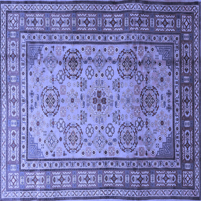 Square Machine Washable Persian Blue Traditional Rug, wshtr1596blu