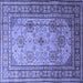 Square Persian Blue Traditional Rug, tr1596blu