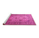 Sideview of Machine Washable Persian Pink Traditional Rug, wshtr1596pnk