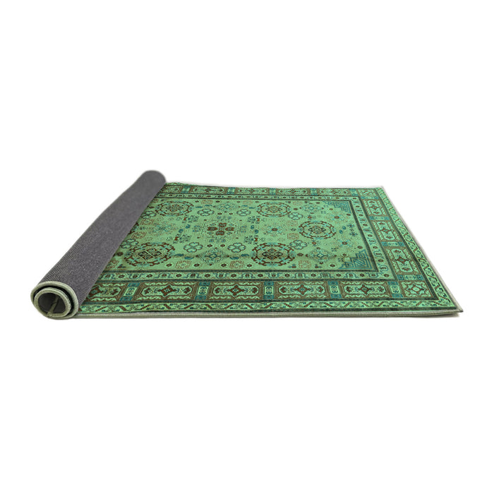 Sideview of Persian Turquoise Traditional Rug, tr1596turq