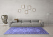 Machine Washable Persian Blue Traditional Rug in a Living Room, wshtr1596blu