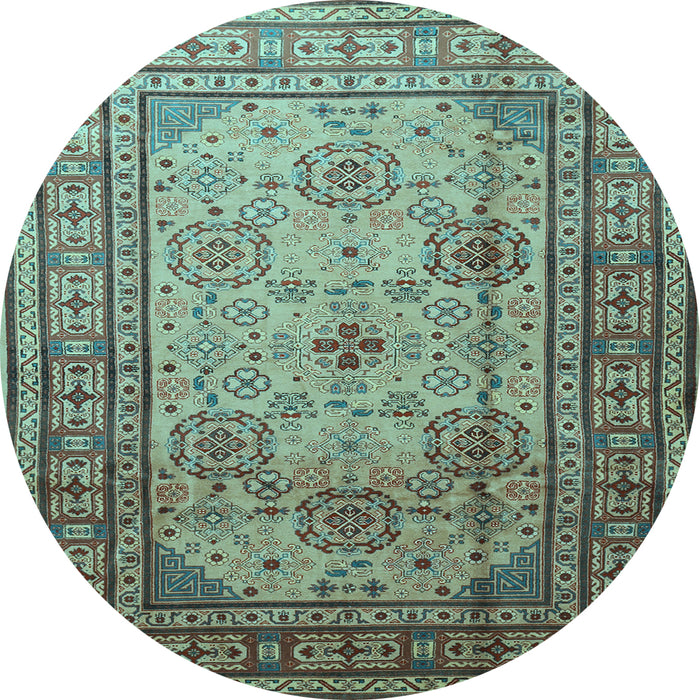 Round Persian Light Blue Traditional Rug, tr1596lblu
