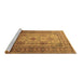 Sideview of Machine Washable Persian Brown Traditional Rug, wshtr1596brn