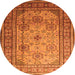 Machine Washable Persian Orange Traditional Area Rugs, wshtr1596org