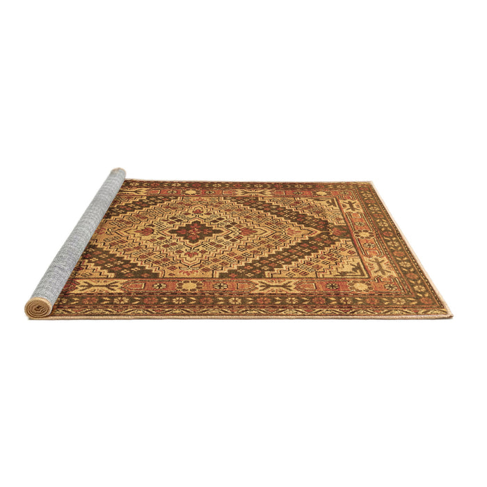 Sideview of Machine Washable Persian Brown Traditional Rug, wshtr1597brn