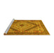 Sideview of Machine Washable Persian Yellow Traditional Rug, wshtr1597yw