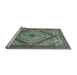 Sideview of Machine Washable Persian Light Blue Traditional Rug, wshtr1597lblu