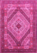 Machine Washable Persian Pink Traditional Rug, wshtr1597pnk