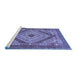 Sideview of Machine Washable Persian Blue Traditional Rug, wshtr1597blu