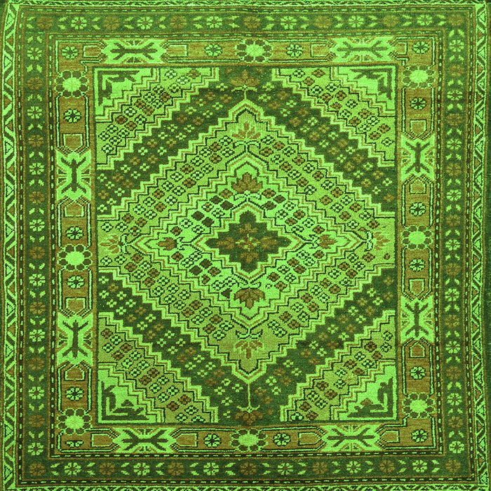 Serging Thickness of Persian Green Traditional Rug, tr1597grn