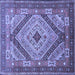 Square Persian Blue Traditional Rug, tr1597blu
