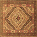 Square Persian Brown Traditional Rug, tr1597brn