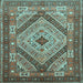 Square Machine Washable Persian Light Blue Traditional Rug, wshtr1597lblu