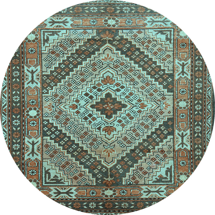 Round Persian Light Blue Traditional Rug, tr1597lblu