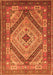 Serging Thickness of Machine Washable Persian Orange Traditional Area Rugs, wshtr1597org