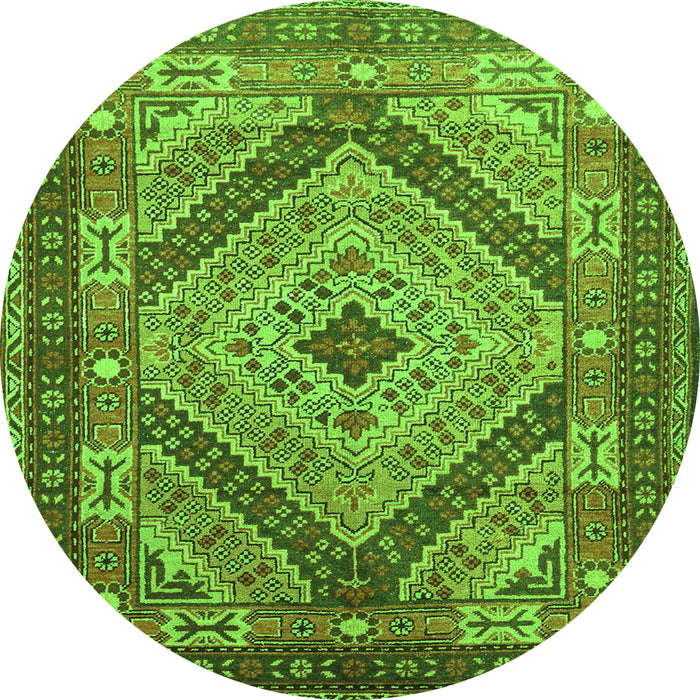 Square Persian Green Traditional Rug, tr1597grn