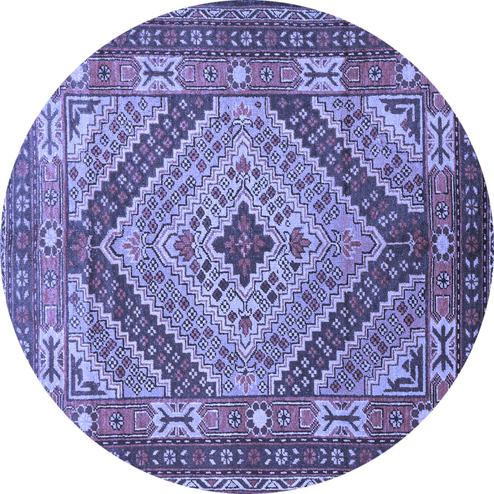 Round Persian Blue Traditional Rug, tr1597blu