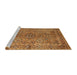 Sideview of Machine Washable Traditional Orange Rug, wshtr1598