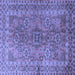 Square Machine Washable Persian Blue Traditional Rug, wshtr1598blu